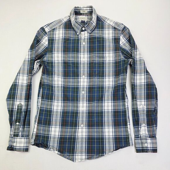 J. Crew Slim Stretch Size Small Mens Multi Check Button Down Long Sleeve Shirt - Picture 1 of 9